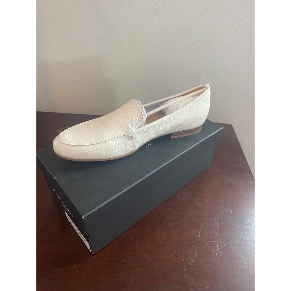 Marc Fisher LTD Docida Ivory Pebbled Leather Loafers Flats 10M